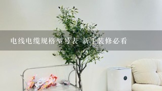 电线电缆规格型号表 新手装修必看